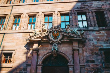 Almanya 'nın Nuremberg kentindeki eski mimari bina. Şehir manzarası