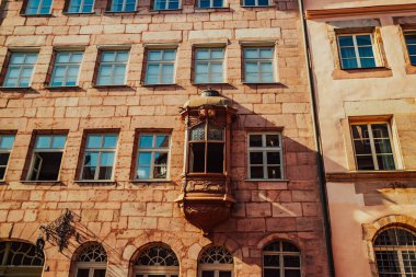 Almanya 'nın Nuremberg kentindeki eski mimari bina. Şehir manzarası