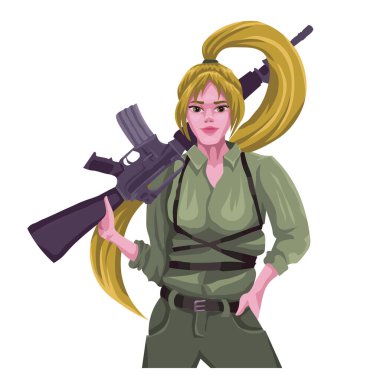 asker kız tüfek karakteri