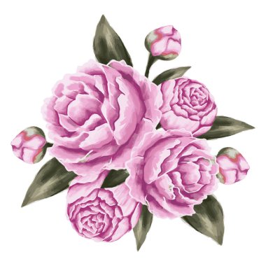 gerçekçi suluboya buket vektörü