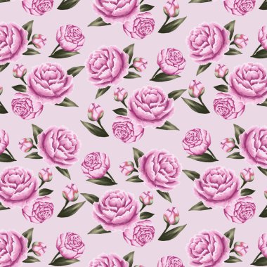 Tekstil için gerçekçi şakayık deseni. Çiçekli suluboya arka plan