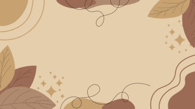 Nötr arkaplan bej sonbahar yaprakları doğa