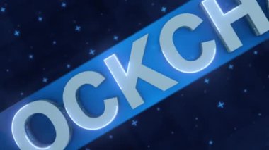 Farklı grafik elementleri ve tabela engelleme zincirinin soyut bileşimi. 3d hazırlayıcı.