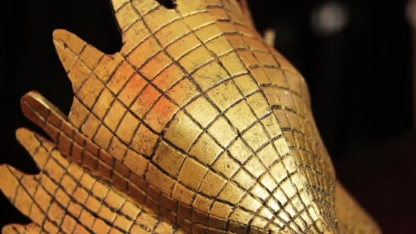 Luxurious Metallic Eagle Mask Golden Color Has Checkered Texture Looks — Stock Video