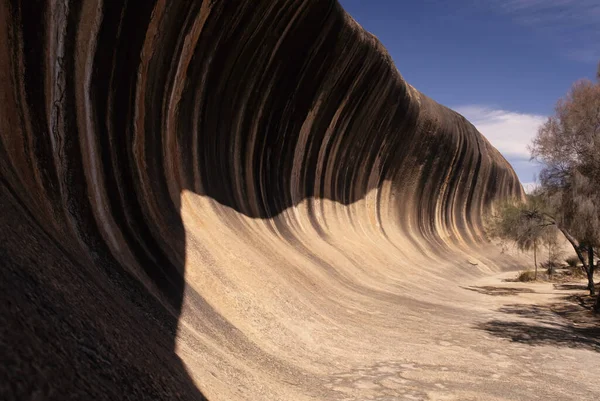 Wave Rock Una Formación Roca Natural Que Tiene Forma Una — Foto de Stock