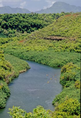 Wailua Nehri Eyalet Parkı ve Heiaus 'un Wailua Kompleksi Hawaii' nin Kauai adasının doğu tarafında yer almaktadır..