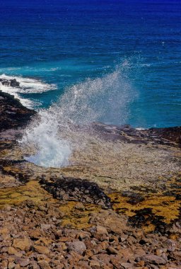 Spouting Horn, Koloa bölgesinde Kauai 'nin güney kıyısında yer alan bir hava deliği..