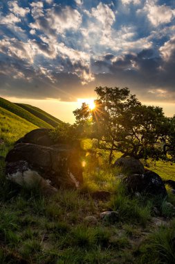 Eğlenmek ve fotoğraf çekmek için renklerle dolu güzel bir gün doğumu