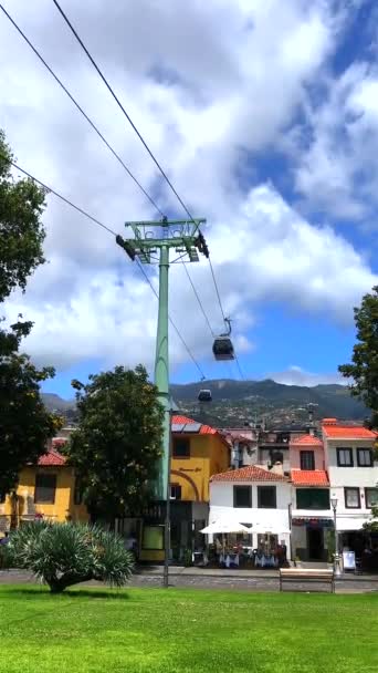 Videoaufnahmen Der Seilbahn Funchal Auf Madeira Die Eine Einzigartige Perspektive — Stockvideo