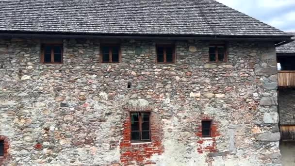 Vídeo Que Muestra Histórica Explanada Del Castillo Medieval Kaprun Austria — Vídeos de Stock