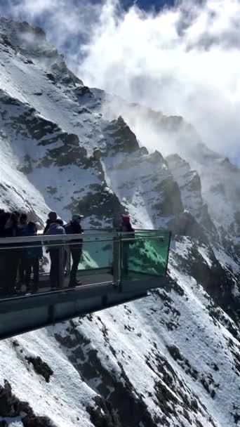 알프스 키츠스테인혼 Kitzsteinhorn 알프스 Alps 위치한 셀레펠트 3000에서 영광스러운 전망을 — 비디오