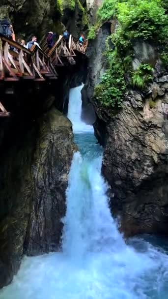 Vidéo Verticale Montrant Beauté Captivante Des Gorges Autrichiennes Sigmund Thun — Video