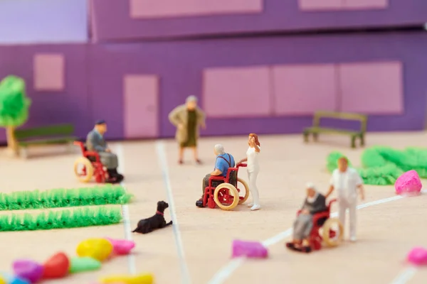 Soft Focus Van Kleine Speelgoed Patiënten Verzorgers Gelegen Buurt Van — Stockfoto