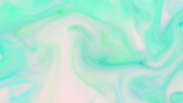 Spills Bright Paint Turquoise Color Swirling Diffusing White Fluid — Stockvideo