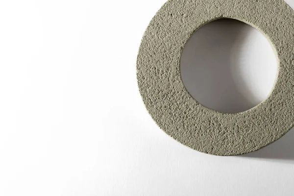 Vista Superior Anel Cimento Forma Redonda Com Furo Meio Colocado — Fotografia de Stock