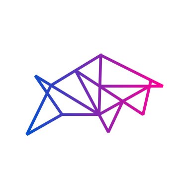 Bull icon logo template in abstract polygon line art