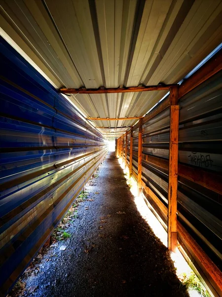 Licht Aan Het Einde Van Tunnel Mystiek Stockfoto