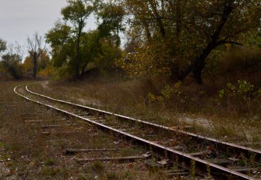                 Eski demir raylar ufukta beliriyor               