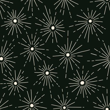 Galaksi Yıldızı Patlaması Elle Çekilmiş Kusursuz Şekil. Havai fişek festivali arka planı. Soyut Geometrik Kutlama Dokusu
