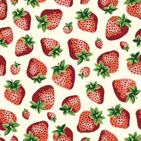 Stock vector Cottage Core Garden Strawberry Patch Vector Seamless Pattern. Vintage Feed Sack Backdrop With Nostalgic Retro Design. Fresh Summer Fruit Background