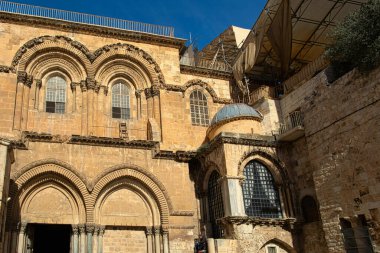 Kudüs, İsrail. 11 Ocak 2019. Kudüs 'ün en önemli turistik yerleri. Bir sürü insan, sıcak güneşli bir gün.