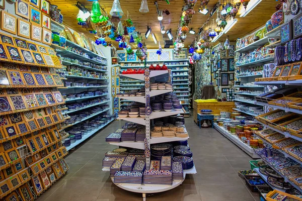 Jerusalén Israel Enero 2019 Pequeña Tienda Con Productos Sabor Nacional — Foto de Stock