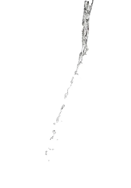 Percikan Air Jernih Transparan Dengan Tetesan Diisolasi Pada Latar Belakang — Stok Foto