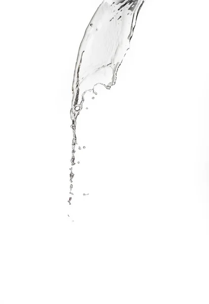 Przezroczysty Rozprysk Wody Kroplami Białym Tle — Zdjęcie stockowe