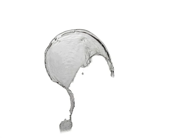 白い背景に孤立した滴と透明な水のスプラッシュ — ストック写真