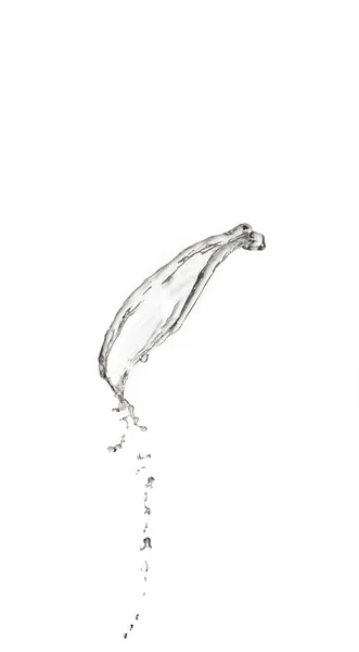 Прозрачный Брызг Чистой Воды Капельками Белом Фоне — стоковое фото