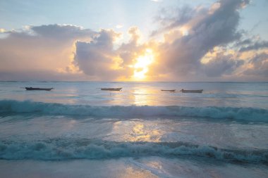 Beautiful sun rise at beach. gorgeous beautiful sunrise over the ocean