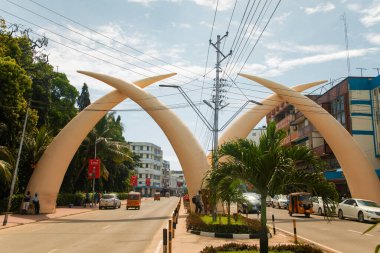 Mombasa, Kenya Afrika. Şehir merkezinde 19.10.2019 Sembolik 