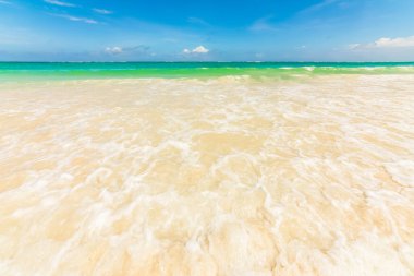 beautiful seascape, view from the ocean on a sunny day.