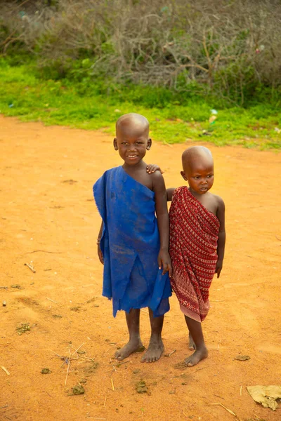 Diani Mombasa Octobre 2019 Afrique Kenya Les Petits Enfants Massai — Photo