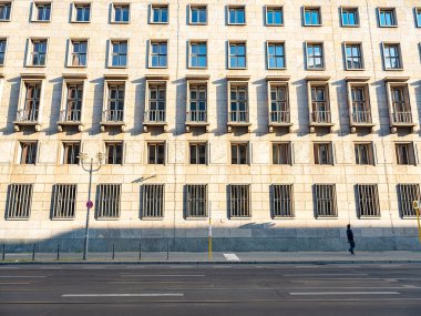 Berlin, Almanya 15 Haziran 2021. Berlin 'in havadan görünüşü şehrin merkezindeki ufuk çizgisi.