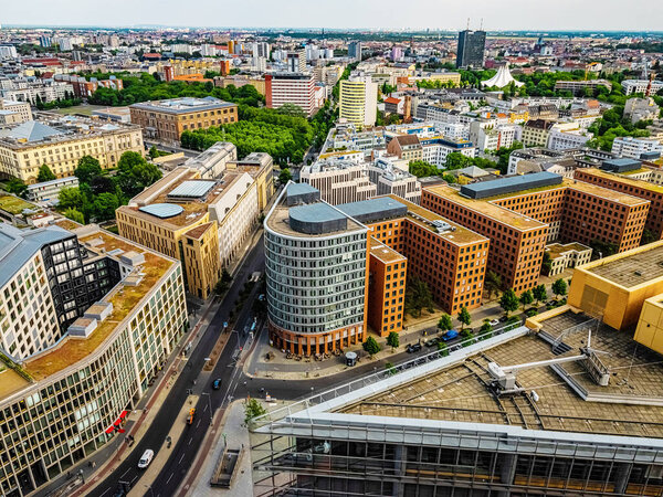 Berlin,Germany 15 june 2021. Aerial view of Berlin skyline at the center of the city