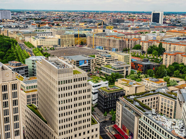 Berlin,Germany 15 june 2021. Aerial view of Berlin skyline at the center of the city