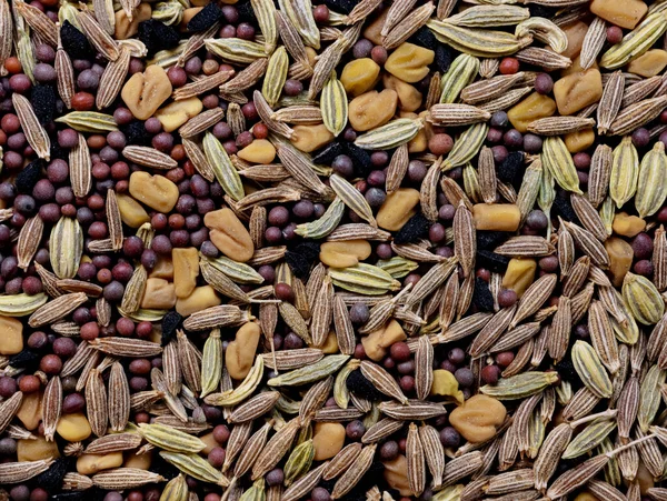 Panch phoron (Indian Five Spice Blend) a spice blend Eastern India and Bangladesh and consists of the following seeds: Cumin, Brown Mustard, Fenugreek, Nigella and Fennel