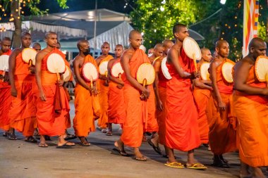 Colombo, Sri Lanka. 06 febfuary 2023. large carnival festive procession with elephants and dancers in bright national costumes through the streets of Colombo