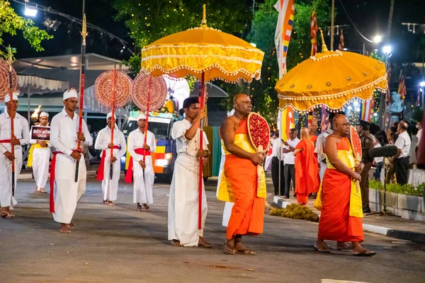 Colombo Sri Lanka Febfuary 2023 Large Carnival Festive Procession Elephants — стокове фото