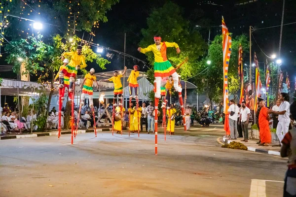 Colombo Sri Lanka Şubat 2023 Colombo Sokaklarında Filler Dansçılarla Dolu — Stok fotoğraf