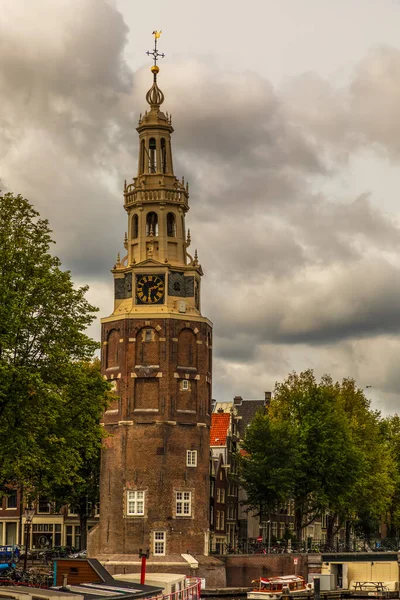 Amsterdam Nederland September 2018 Modern Centrum Van Amsterdam Grachten Bruggen — Stockfoto