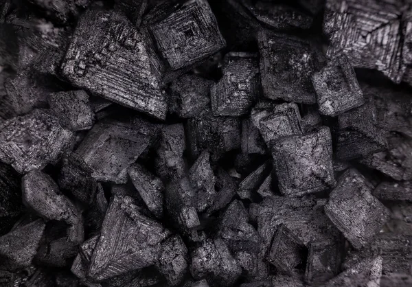 Tiro Super Macro Grandes Flocos Piramidais Carvão Negro Cipriota Sal — Fotografia de Stock