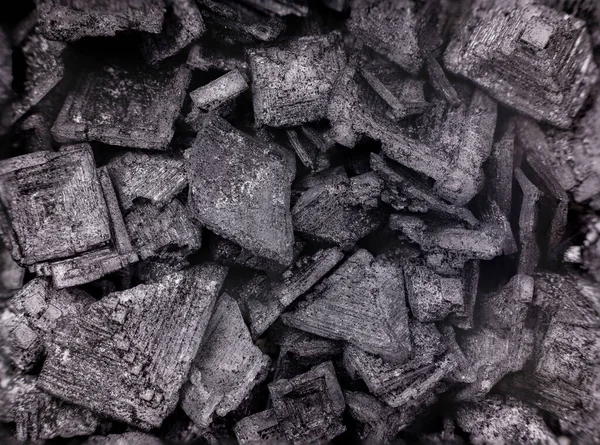 Super Macro Shot Large Pyramidal Flakes Cypriot Black Charcoal Rare — Foto de Stock