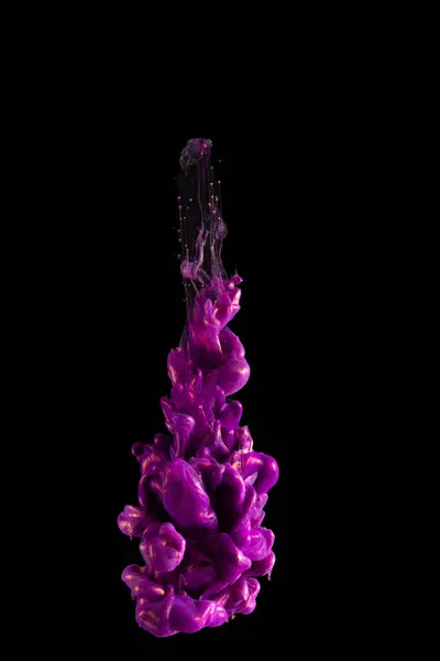 Violet Goud Acrylverf Inkt Water Geïsoleerd Kort Helder Onderwerp Foto — Stockfoto