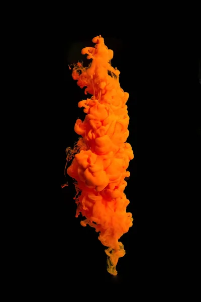 Oranje Acrylverf Inkt Water Geïsoleerd Kort Helder Onderwerp Foto Cosmetica — Stockfoto