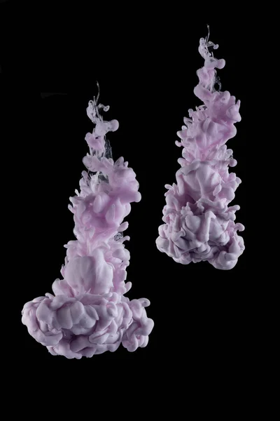 Violett Akrylfärger Bläck Vatten Isolerad Abstrakt Och Ljus Ämne Foto — Stockfoto