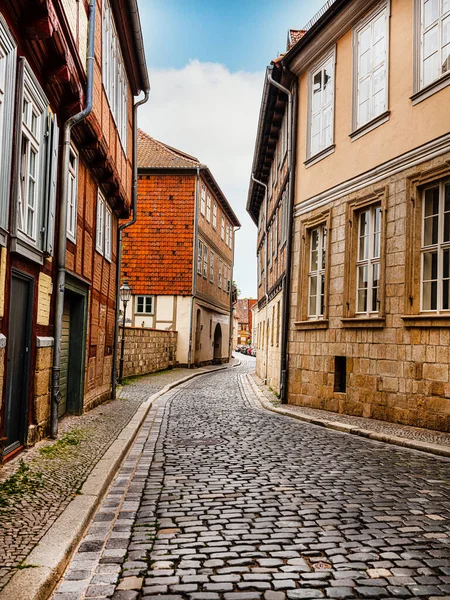 Кведлинбург Саксония Анхальт Германия Июля 2021 Года Небольшой Городок Старыми — стоковое фото
