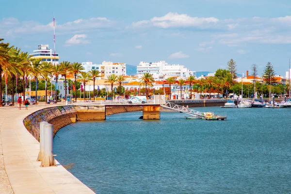 Portimao Portiman Algarve Portugal 2020 Fluss Und Meeresdamm Portimao Schöne — Stockfoto