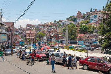 Antananarivo, Madagaskar 25Ekim 2023 şehir manzarası, Tana, Madagaskar 'ın başkenti, Fransız adı Tananarive ve kısa adı Tana, Madagaskar' ın yoksul başkenti ve en büyük şehri.